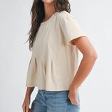 8613HK Pleated Swing Tee Top
