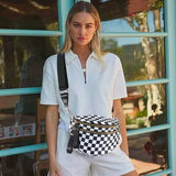 CROSSBODY ZIPPER REMOVAL STRAP SLING BUM BAG | 40P593: Black