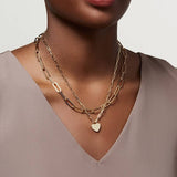 18K STAINLESS STEEL TARNISH FREE LAYERED NECKLACE | 40NK9429: Gold