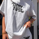 Pray First Heavyweight Tee: L