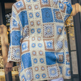 Granny Square Crochet Patchwork Duster Cardigan