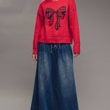 Pleated Wide-Leg Button Closure Pants