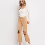 90'S VINTAGE SUPER HIGH RISE CROP FLARE JEANS V2736: KISS OF CALIFORNIA / 25