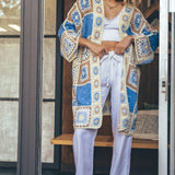 Granny Square Crochet Patchwork Duster Cardigan