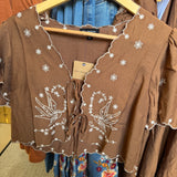 Embroidered Dove Top