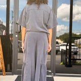 Mineral Washed Round Neck Top