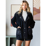 Knit Body Denim Layerd Jacket: Cream / Denim / S