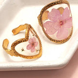 18K STAINLESS STEEL TARNISH FREE FLORAL RINGS | 40R104: OVAL APRICOT