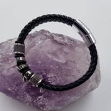 Handmade Cross Leather Magnetic Bracelet - Father's Day