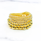 Gold Beaded Bracelets: 10mm