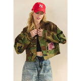 Camo Sequins Contrast Jacket: Camo Sequin / L