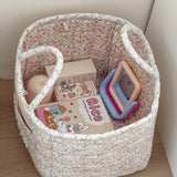 Boho Organizer Tote Floral Quilted Storage Basket