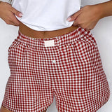 66 Gingham Printed High Waist Shorts (S-XL)