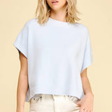DROPPED SHOULDER SWEATER TOP BLUE / M