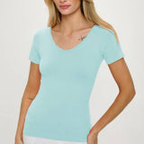 Seamless Reversible V-Neck Short Sleeve Top