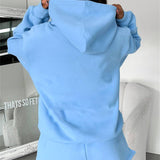 Basic pocket hoodie &  drawstring short set outfits