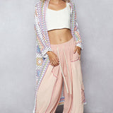 Long Sleeve Crochet Various Colors Cardigan: WHITE MULTI / Os