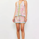 Sleeveless Border Print Top: Sweet Pea / M