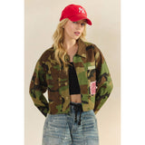 Camo Sequins Contrast Jacket: Camo Floral / L