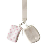 ,,,.0810 Dual Pouch Wristlet Keychain Wallet SI-26443: WHITE/MINT-169228 / OS