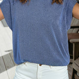 Spring 2026Twisted Rib Wide Sleeve Crew Neck T Shirt (S-2XL): Dark Khaki / XL
