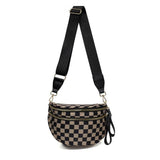 CROSSBODY ZIPPER REMOVAL STRAP SLING BUM BAG | 40P593: Black Solid