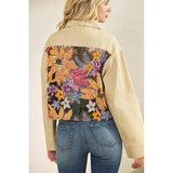 Sequins Contrast Jacket: Olive / L