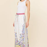 Border Print Wide Leg Pants: Yellow Multi / M