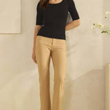 Pure Comfort Modern Mid Sleeve Ribbed Fitted Top