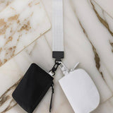 ,,,.0810 Dual Pouch Wristlet Keychain Wallet SI-26443: BLACK/BLACK LEOPARD-170269 / OS