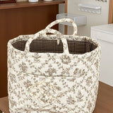 Boho Organizer Tote Floral Quilted Storage Basket