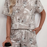 Fashion Woodland Camouflage Short Set: White / L