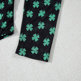 St Patrick Shamrock Mock Neck Long Sleeve Mesh Bodysuit: As shown / Missy / L