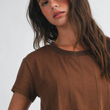 8613HK Pleated Swing Tee Top