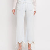 90'S VINTAGE SUPER HIGH RISE CROP FLARE JEANS V2471: NASHVILLE MOON / 32