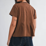 8613HK Pleated Swing Tee Top