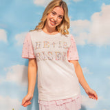 Pearl "He is Risen" on White Princess Top: White / XS