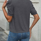 Casual Bubble Sleeve Short Sleeve t-shirt: Pink / 100%Polyester / XL