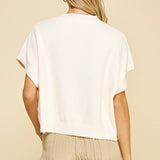 DROPPED SHOULDER SWEATER TOP NATURAL / S