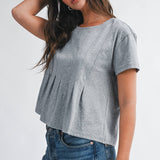 8613HK Pleated Swing Tee Top