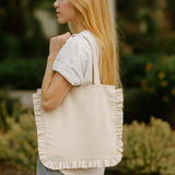 Canvas Ruffle Tote | Canvas Tote Bag | Unbranded Canvas Tote