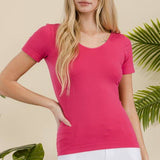Seamless Reversible V-Neck Short Sleeve Top