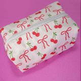 STRAWBERRY WESTERN BOW MAKEUP COSMETIC POUCH BAG | 40P544: BOW BLUE