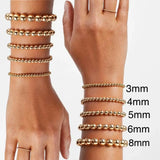 Gold Beaded Bracelets: 2mm