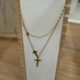 Double Layer Cross Necklace G
