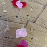 I Love You Gold Necklace on Card