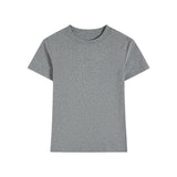 Essential basic plain fitted cotton blend crewneck tee