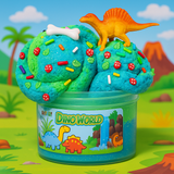 "Dinosaur World" Cloud Fluff Slime with Charms