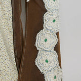 Drawstring Floral Patch Denim Pants