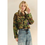 Camo Sequins Contrast Jacket: Camo Sequin / M